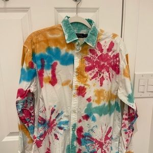 Polo classic oxford tie-dye long sleeve button down shirt